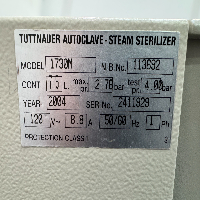Tuttnauer 1730M Autoclave Steam Sterilizer image 3